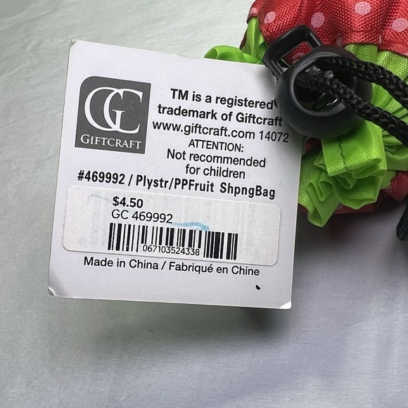 New Red Strawberry Foldable Pocket Reusable Shopping Tote Bags Grocery Bag - Picture 3 of 5